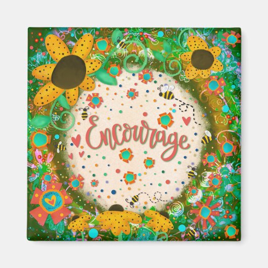 Stimuleer Fun Floral Moderne Inspirivity Magneet (Voorkant)