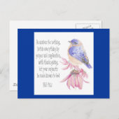 Stimulering, scripts, veilige blauwvogel briefkaart (Voorkant / Achterkant)