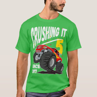 Stimulering sinds 2017 Monster Truck 5th Birthday T-shirt