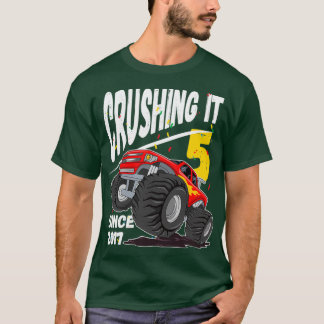 Stimulering sinds 2017 Monster Truck 5th Birthday T-shirt