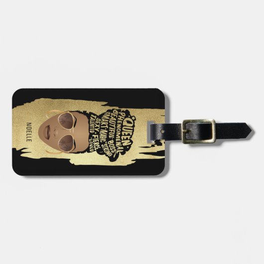 Stimulering van zwarte vrouwen, natuurlijk haar, G Bagagelabel (Voorkant horizontaal)