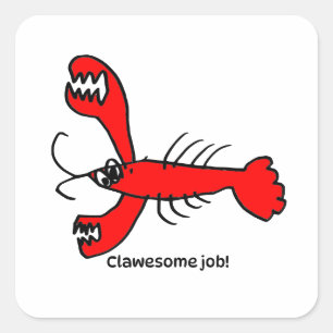 Stimuleringssticker voor Kinderen - Kreeft Vierkante Sticker