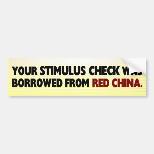 Stimulus Check Bumpersticker (Voorkant)