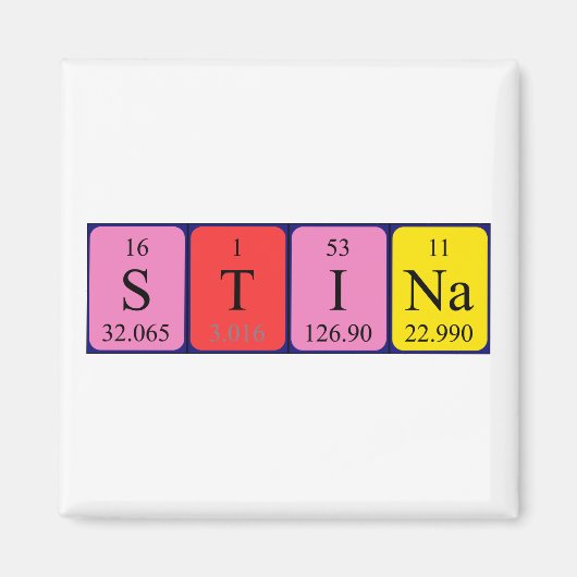 Stina periodieke table name magnet magneet (Voorkant)