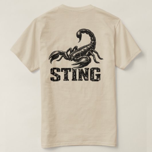 “Sting” Scorpion Graphic T-Shirt  (Design achterkant)