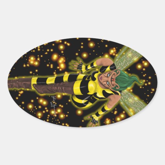 Stinger Oval Ovale Sticker (Voorkant)