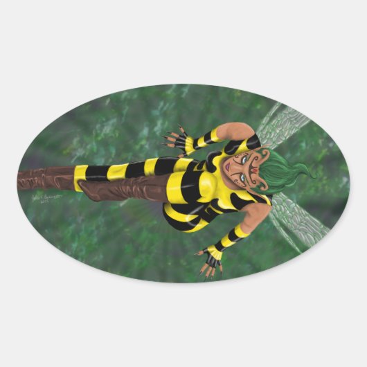 Stinger Oval Ovale Sticker (Voorkant)