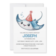 Stingray Anniversaire Fête Invitation Invitation P