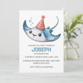 Stingray Anniversaire Fête Invitation Invitation P (Debout devant)