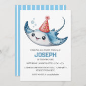 Stingray Anniversaire Fête Invitation Invitation P (Devant / Derrière)