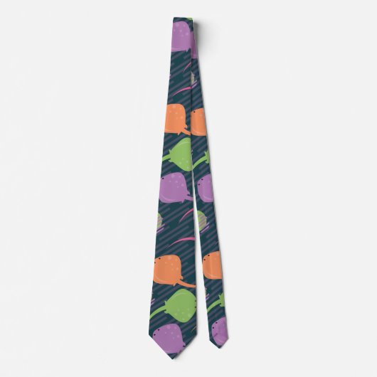 Stingray Fish Retro Pop Neon Abstract Stropdas (Voorkant)