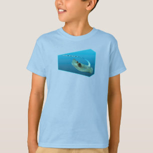 Stingray in beweging! Ontwerpverloop blauwe achter T-shirt