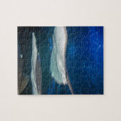 Stingray in de blauwe, kalme oceaan legpuzzel (Horizontaal)