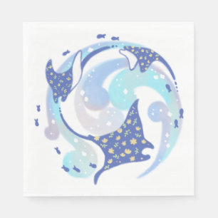 Stingray in de oceaan illustratie servet