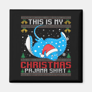 Stingray Santa Hat bijpassende lelijke kerstpyjama Magneet