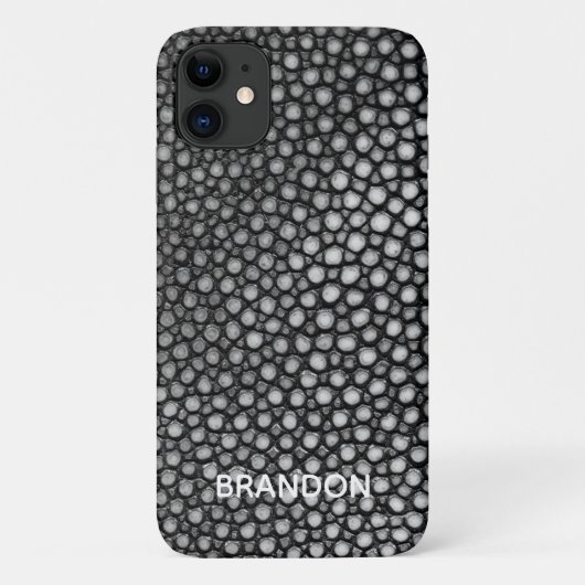 Stingray Skin Black Print Name Persoonlijk Case-Mate iPhone Case (Achterkant)
