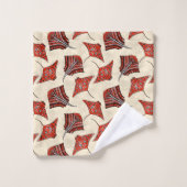 Stingray tribal rouge et sable (Gant de toilette)