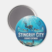 Stingrays in Grand Cayman Reizen Magneet (Voorkant / Achterkant)