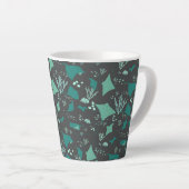 Stingrays Ocean Reef Motif sur Grey Latte Mug (Angle droit)