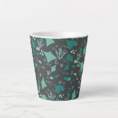 Stingrays Ocean Reef Motif sur Grey Latte Mug (Devant)