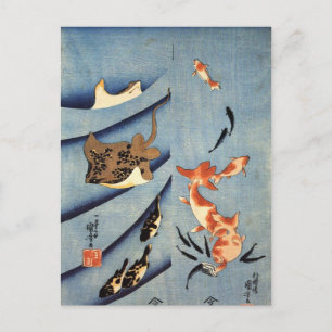 Stingrays van Utagawa Kuniyoshi Briefkaart