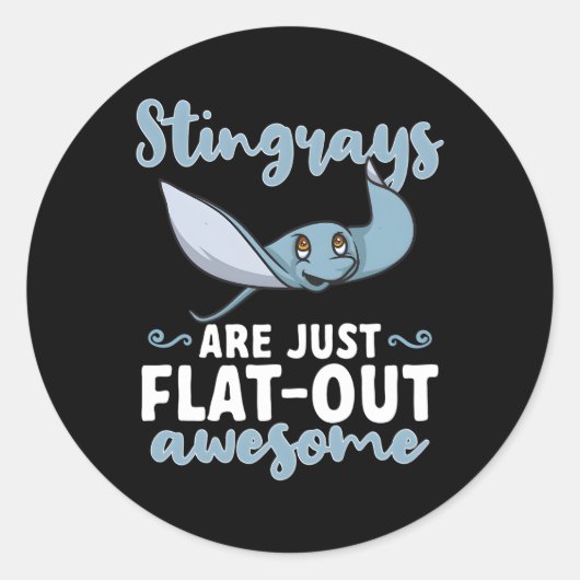 Stingrays zijn gewoon platte Geweldige Ta Ray Ocea Ronde Sticker (Voorkant)
