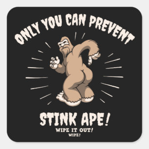 Stink Ape Wipe Vierkante Sticker