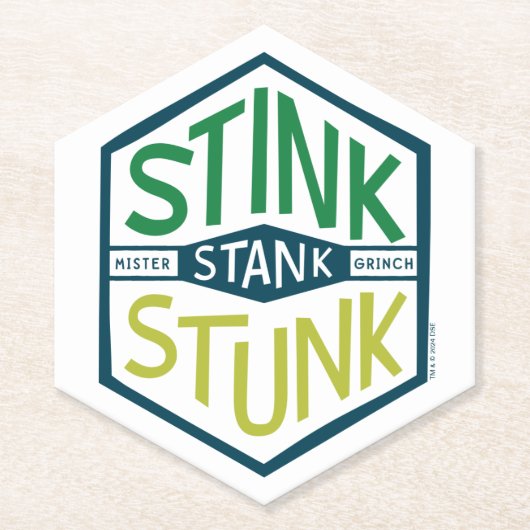 Stink Stank Stunk Badge Kartonnen Onderzetters (Voorkant)