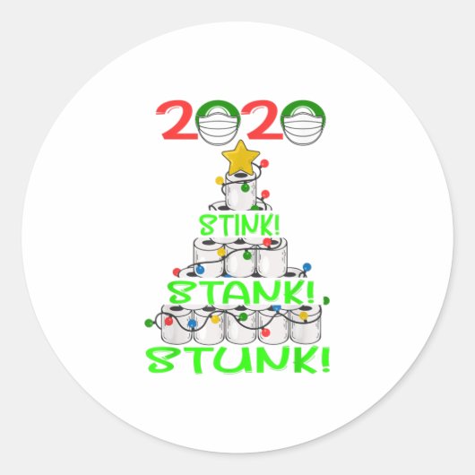 Stink Stank Stunk Funny Quarantine 2020 Ronde Sticker (Voorkant)