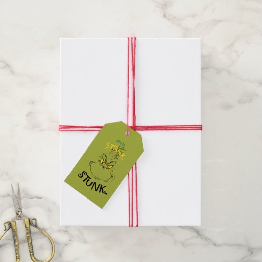 Stink Stank Stunk Mister Grinch Quote Cadeaulabel (Met Touw)