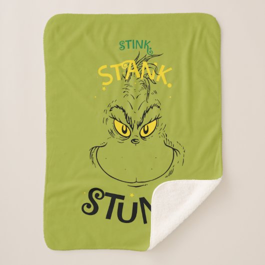 Stink Stank Stunk Mister Grinch Quote Sherpa Deken (Voorkant)