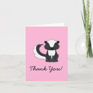 Stinkdier Kind Schattig Bos Thank You Briefpapier Notitiekaartje