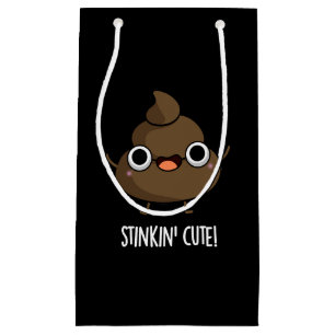 Stinkin Cute Funny Poo Pun Dark BG Klein Cadeauzakje
