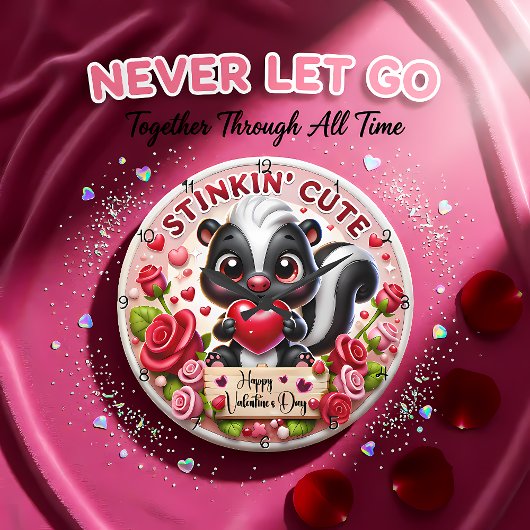Stinkin Cute Skunk Valentine Grote Klok