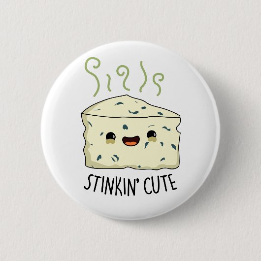 Stinkin Schattige Funny Cheese Pun Ronde Button 5,7 Cm (Voorkant)