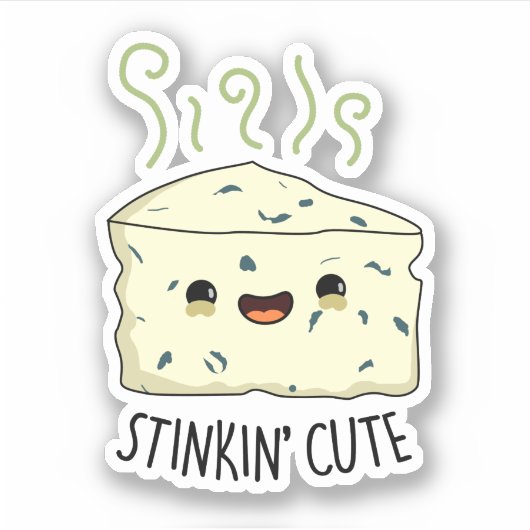 Stinkin Schattige Funny Cheese Pun Sticker (Voorkant)
