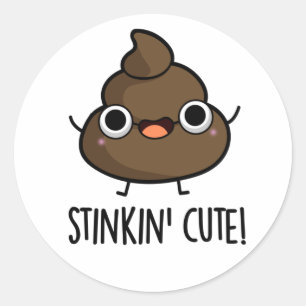 Stinkin Schattige Funny Poo Pun Ronde Sticker