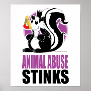 Stinkstenen voor dierenmishandeling poster