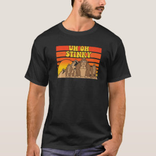Stinky Cute Monkey voor mannen Animal 4 T-shirt