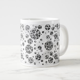 Stip Luipaard Zwart en Wit Design Extra Grote Mok