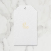 Stip, Sherpa Blauw, Gouden Zand Ontwerp Cadeaulabels (Voorkant)