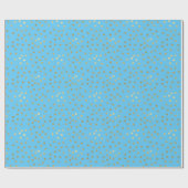 Stip van de Confettien van Aqua het Blauwe Gouden Cadeaupapier (Vlak)