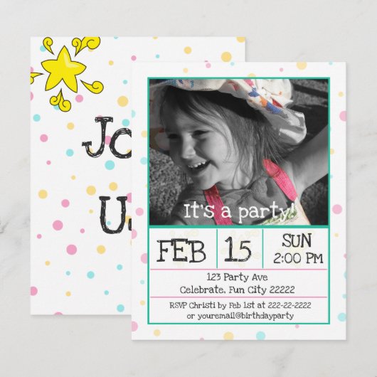 Stippen Aangepaste Foto Kaart (Voorkant / Achterkant)