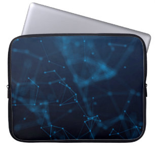 Stippen atoomlijnen verbinden veelhoek laptop sleeve