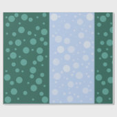 Stippen Blauw Groen Glanzend inpakpapier (Vlak)