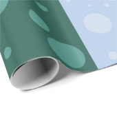 Stippen Blauw Groen Glanzend inpakpapier (Rol Hoek)