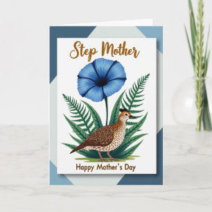 Stippen Bloemen Vogel Familie Kaart