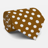 Stippen bruin en wit stropdas (Opgerold)