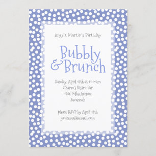 Stippen Bubbel en Brunch Violet Uitnodiging