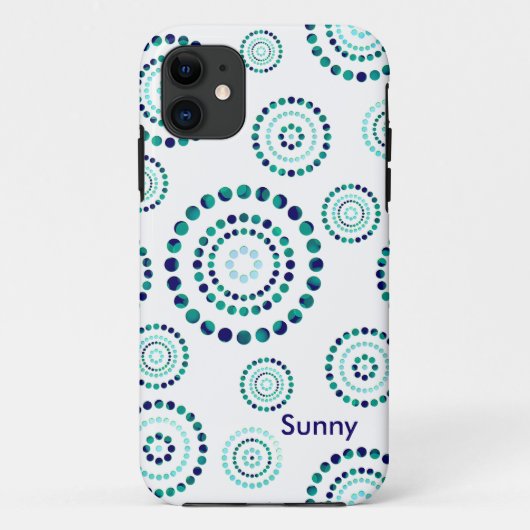 Stippen Circle Power Flowers + uw backgr. Case-Mate iPhone Case (Achterkant)